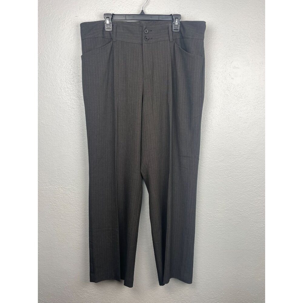 Eddie Bauer Women's Charcoal Gray Striped BLAKELY FIT Dress Pants - Size 20W